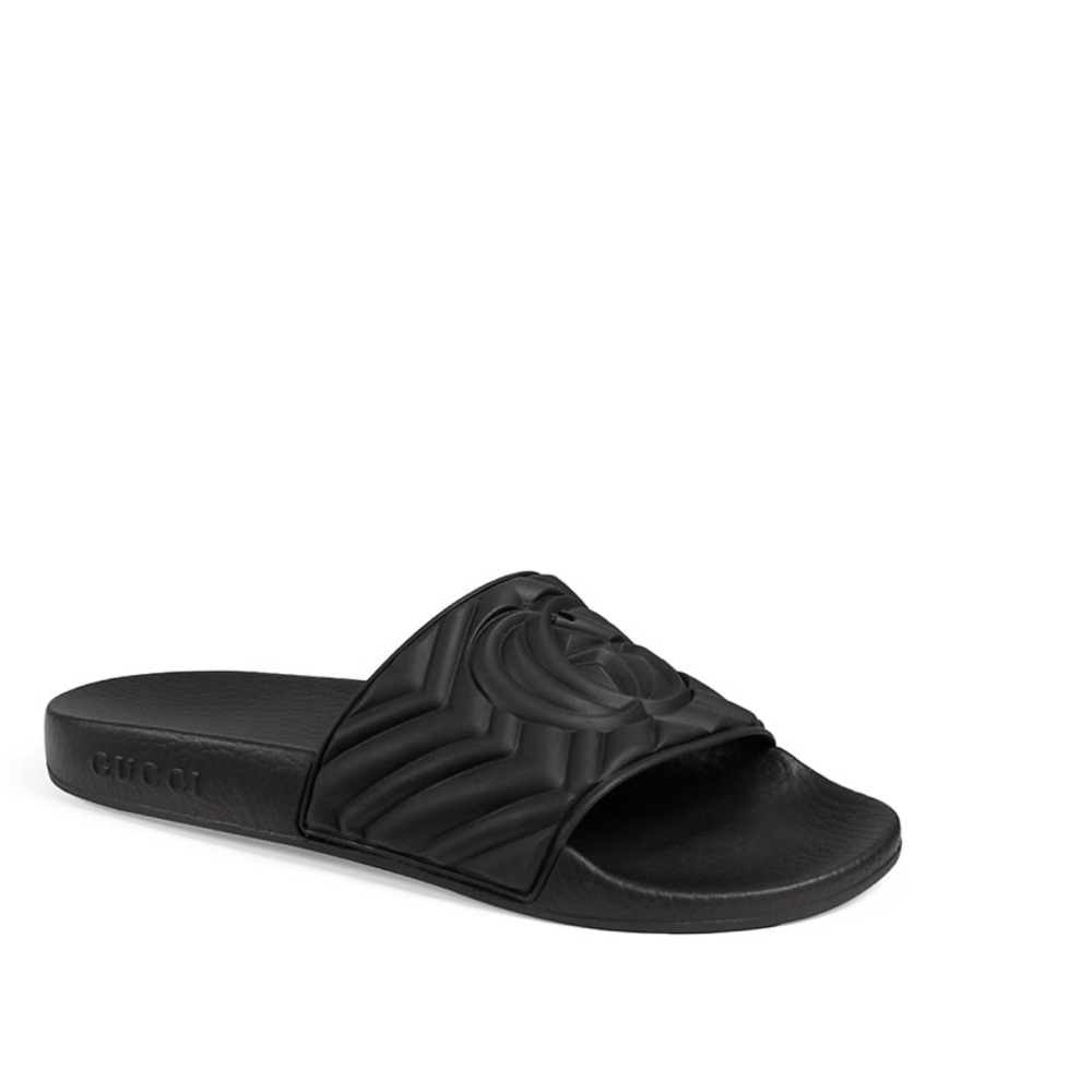 Black Gucci slides